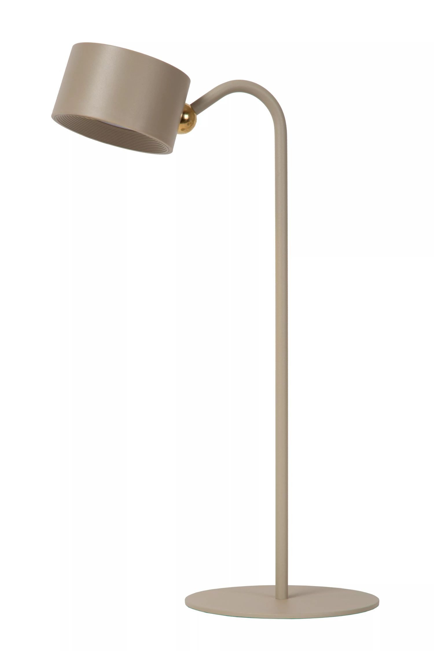 Licht-Erlebnisse Nachttischlampe ETUVO, LED fest integriert, LED Aluminium verstellbar 36 cm hoch Taupe warmweiß 2700-5700 K