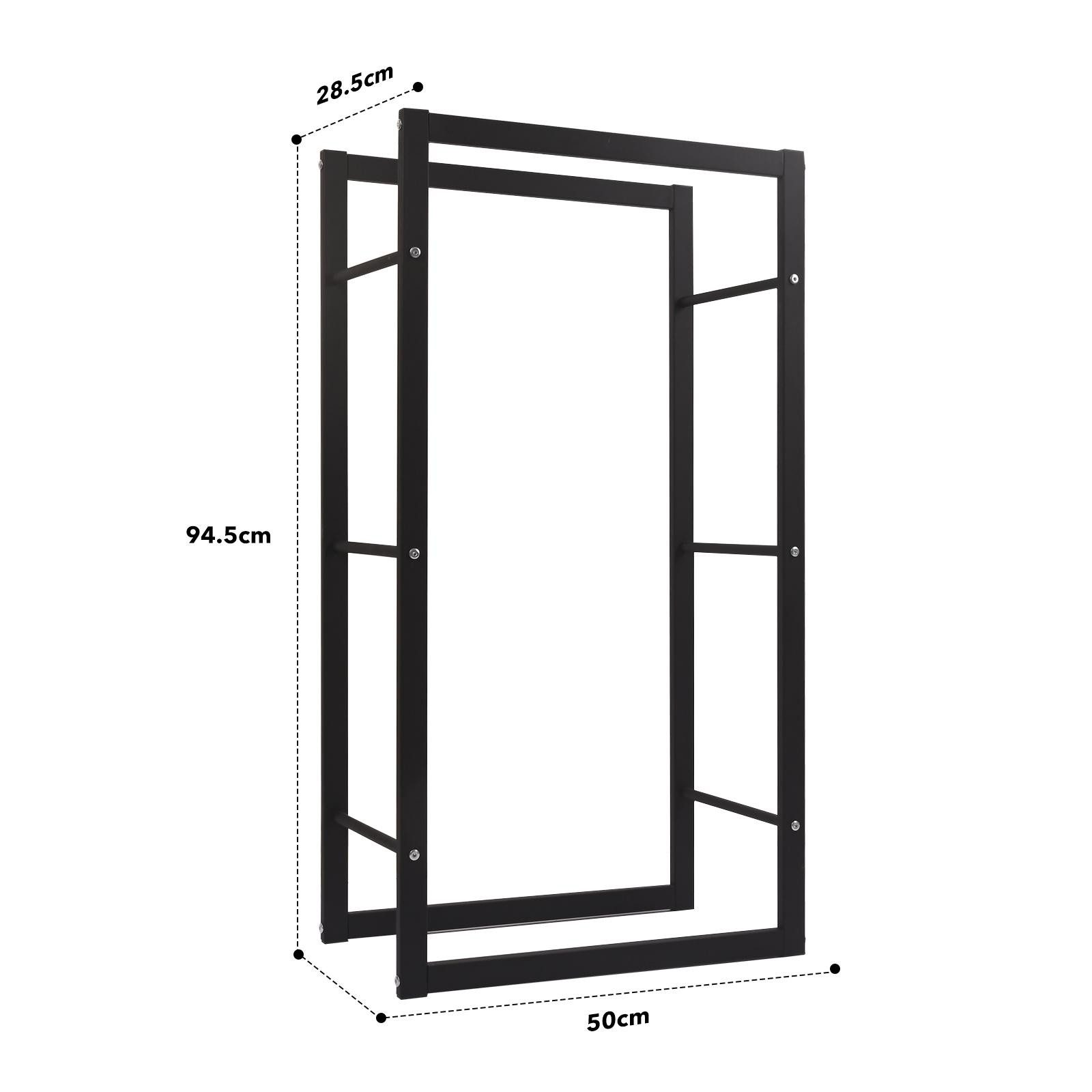 BBWL Kaminholzregal Kaminholzregal aus Metall mit 200 kg Tragkraft, BxTxH:50x28.5x94.5 cm, stabiles Brennholzregal mit Bodenschutz für Kamin & Wohnbereich