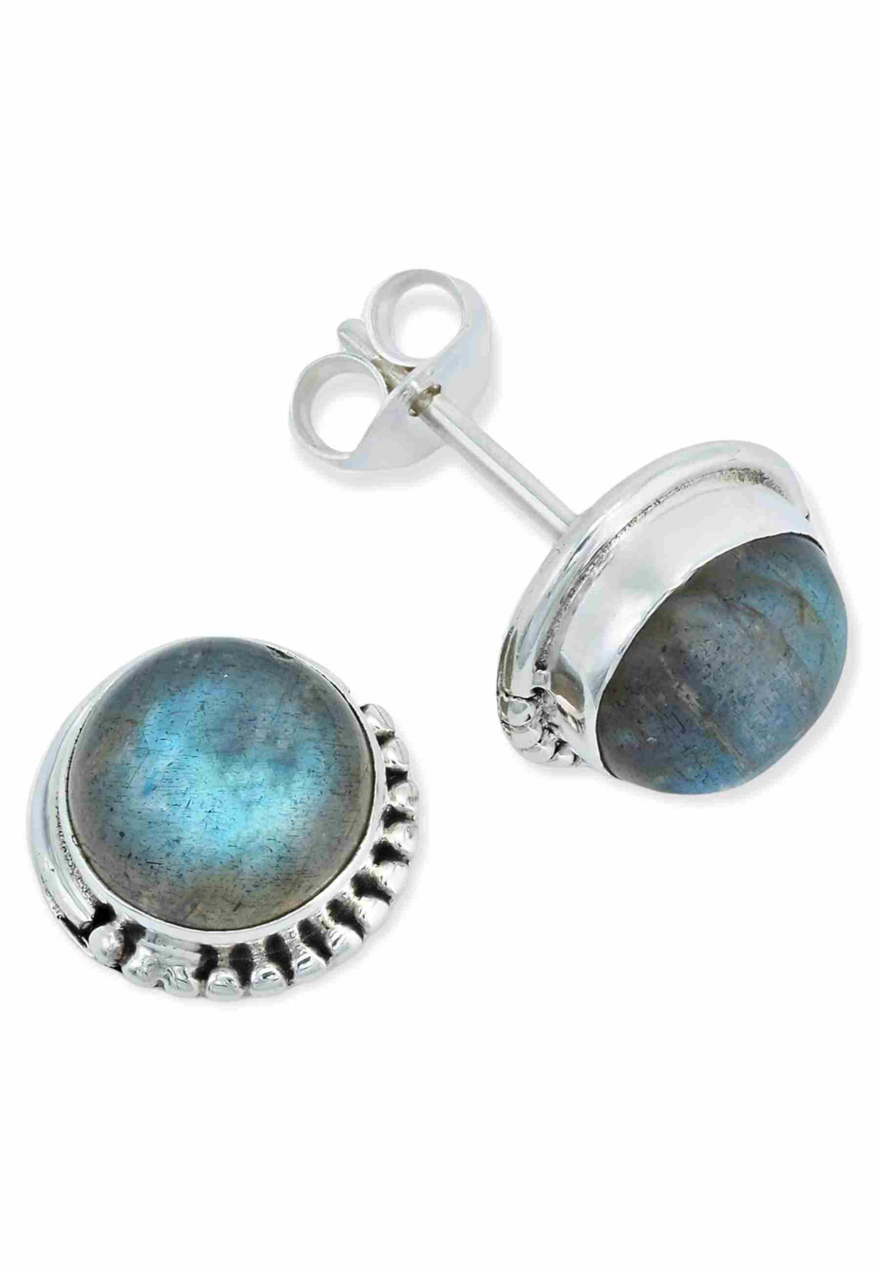 mantraroma Paar Ohrstecker IMBALI groß aus 925 Silber mit Labradorit (Paar, günstig online kaufen