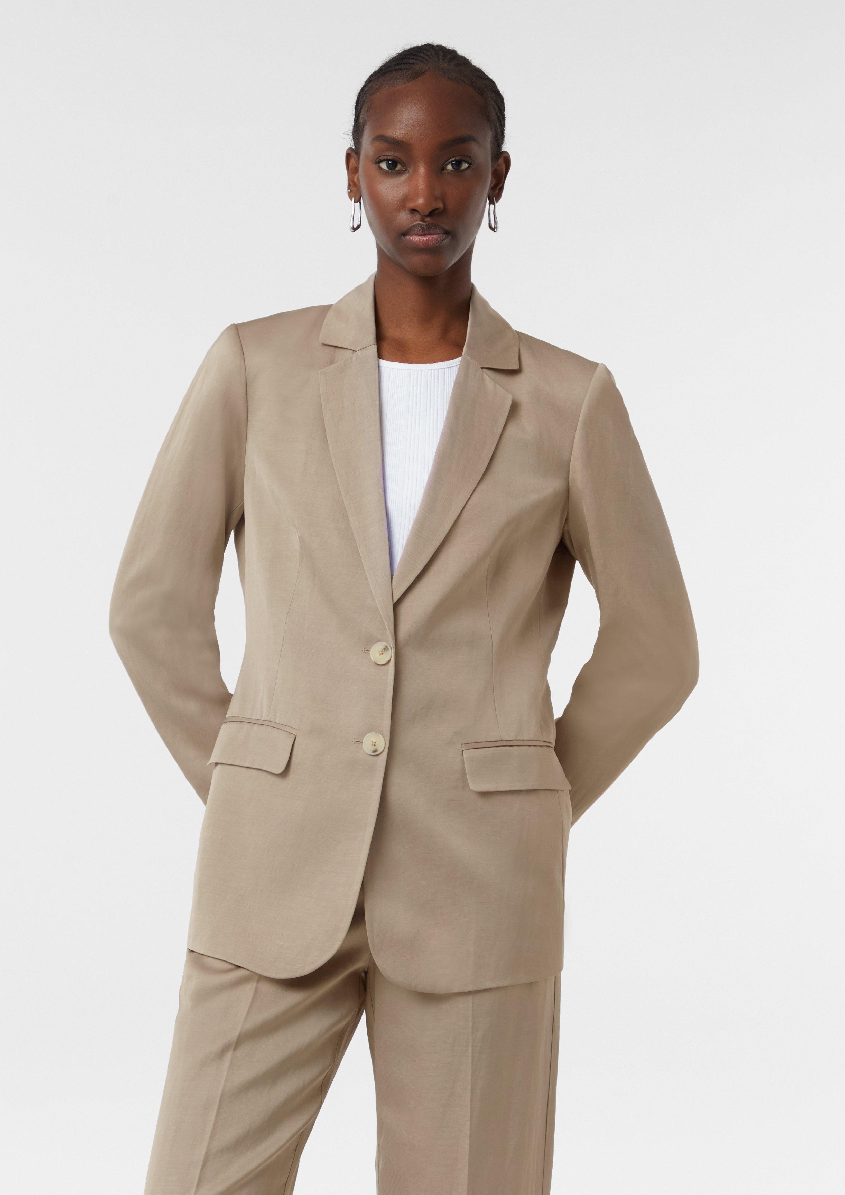 Comma Blusenblazer Fließender Satin-Blazer aus Leinenmix günstig online kaufen