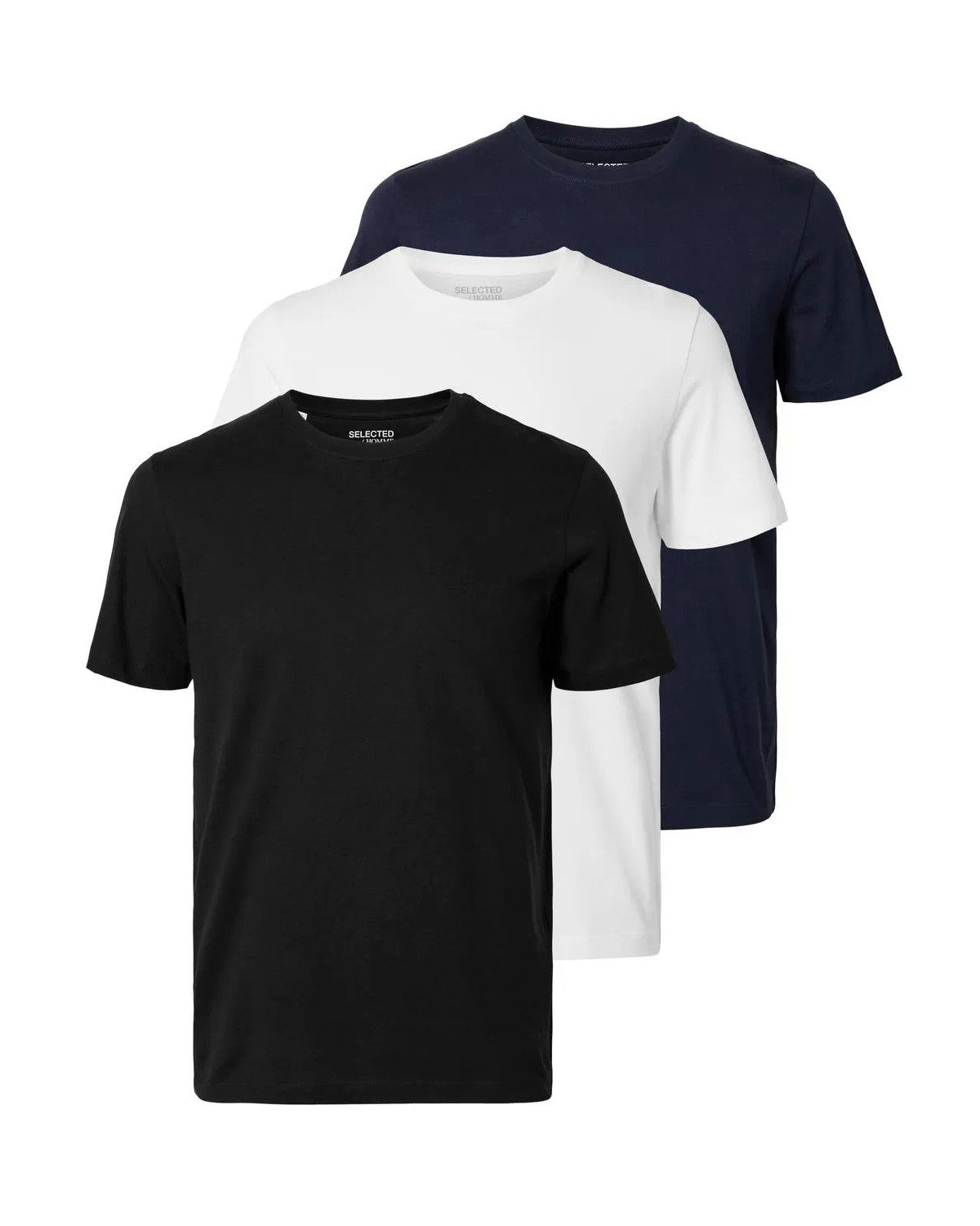 SELECTED HOMME T-Shirt Basic Shirts mit Rundhalsausschnitt im 3er Pack günstig online kaufen