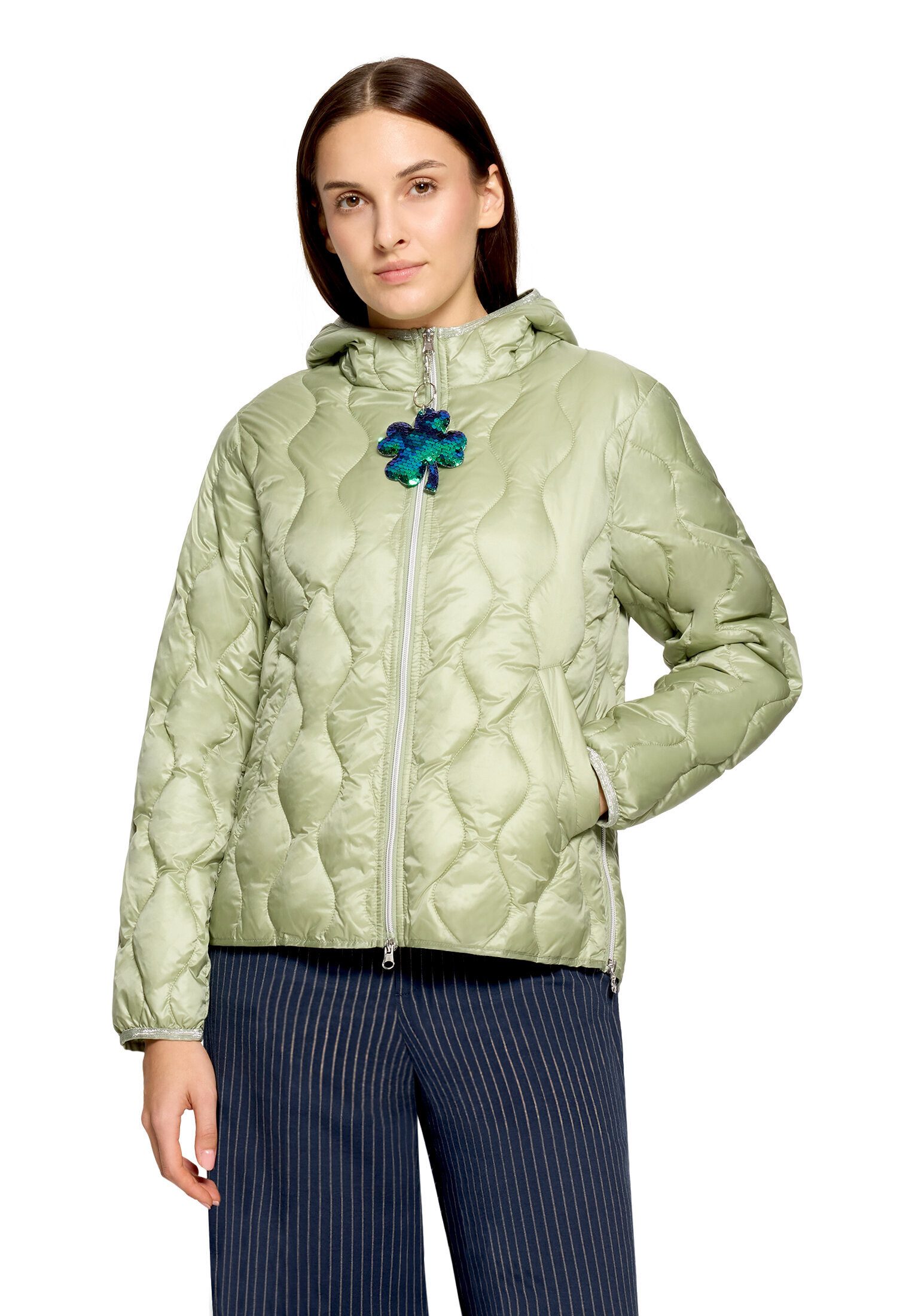 Cartoon Steppjacke Damen mit Eingrifftaschen