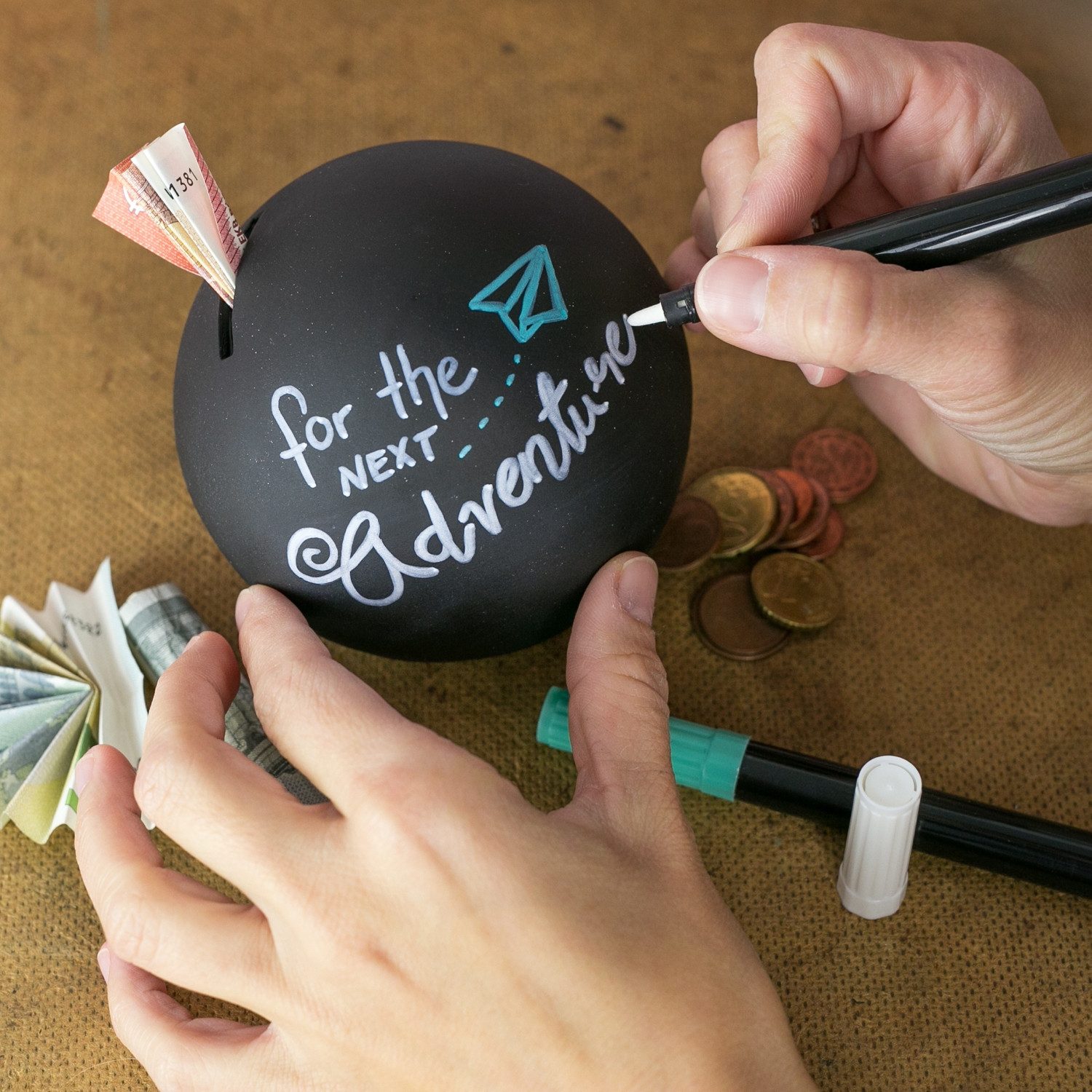 HMF Spardose 48924 Spardose Kugel mit Schlüssel, (1-tlg), Sparbüchse, ø 10 günstig online kaufen