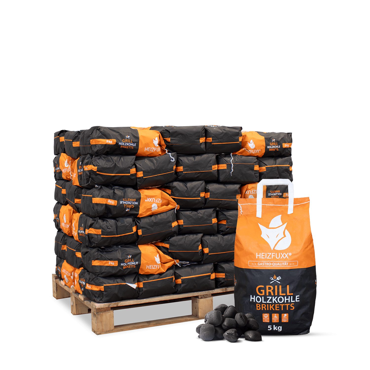 HEIZFUXX Grillbriketts, 300 kg, (Palette, 60-St)
