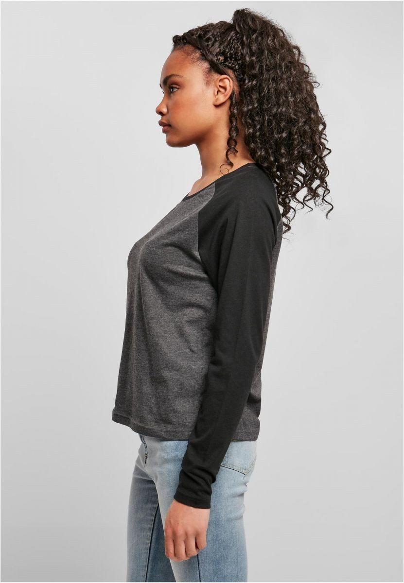 URBAN CLASSICS Longsleeve Ladies Contrast Raglan Longsleeve Damen Langarmshirt – Bild 2 von 3