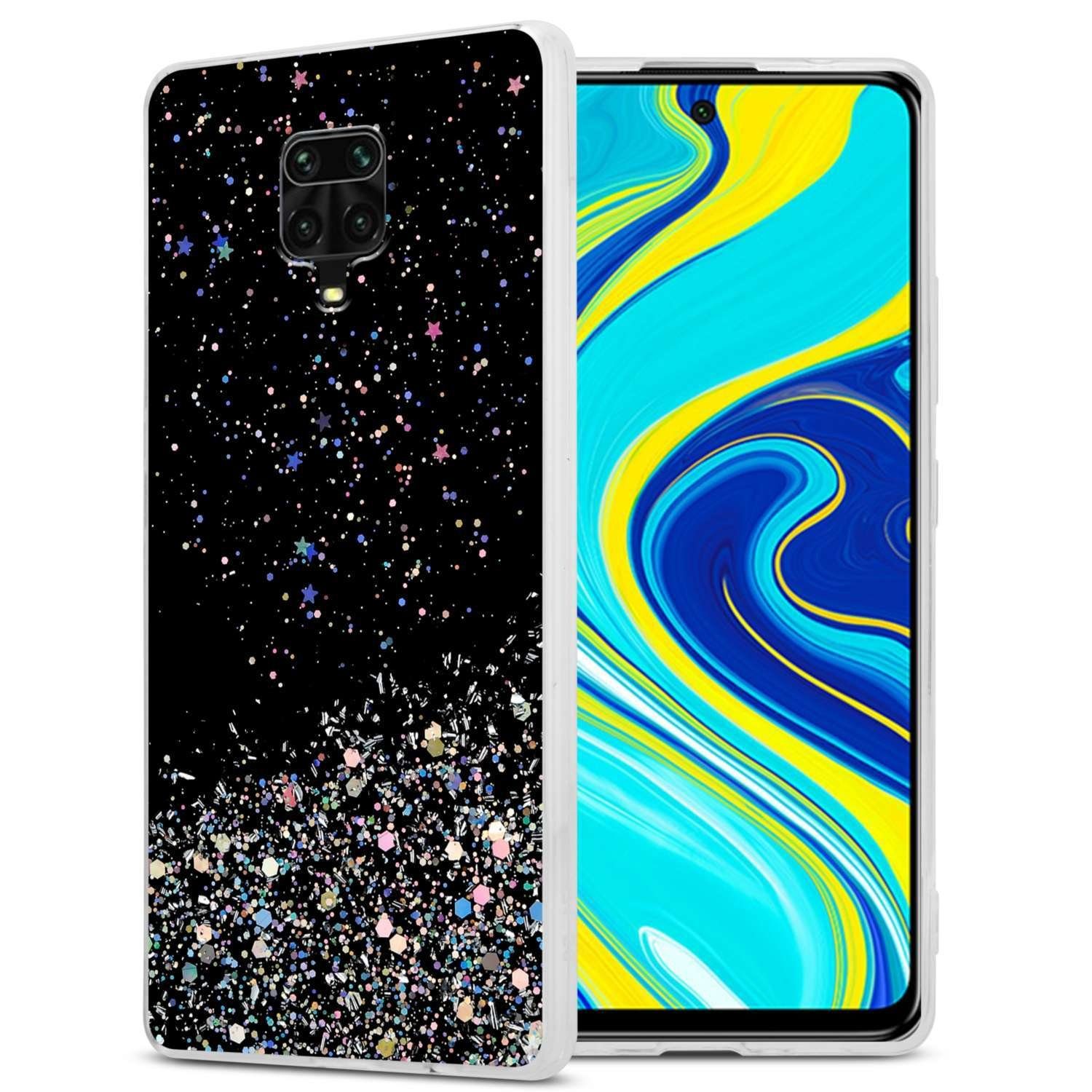 Cadorabo Handyhülle für Xiaomi RedMi NOTE 9 PRO / NOTE 9S Hülle Xiaomi RedMi NOTE 9 PRO / NOTE 9S, Flexible TPU Silikon Handy Schutzhülle - Hülle - mit Glitzer