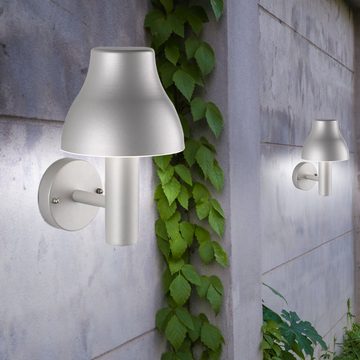 etc-shop Außen-Wandleuchte, LED-Leuchtmittel fest verbaut, Warmweiß, Wandleuchte Außen Wandlampe Hofleuchte grau Gartenleuchte Wand Aussen