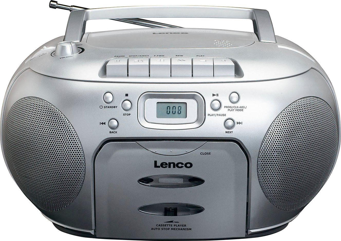(FM-Tuner) CD-Radiorecorder Lenco Silber SCD-420SI