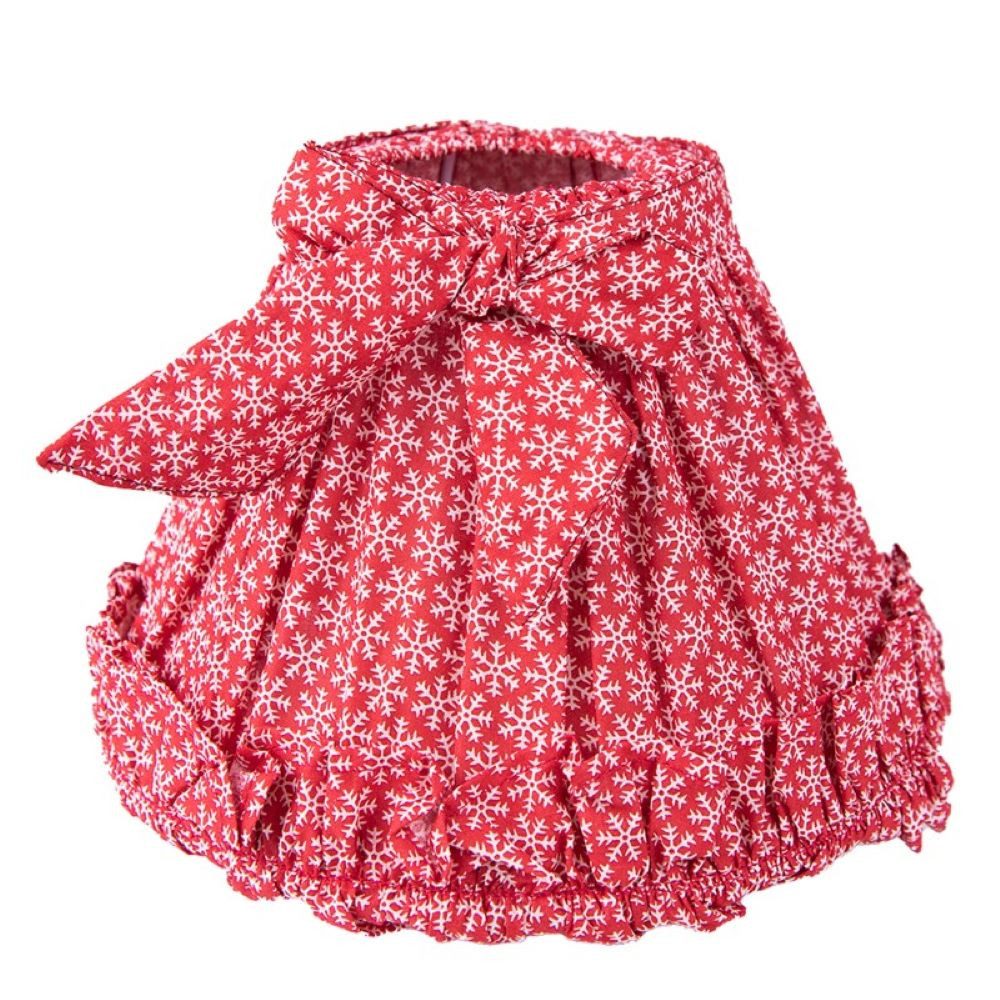 Clayre & Eef Лампыschirm Tischlampenschirm Rot Schneeflocke Weihnachtlich Winterlich 23x15 cm, Winterlich