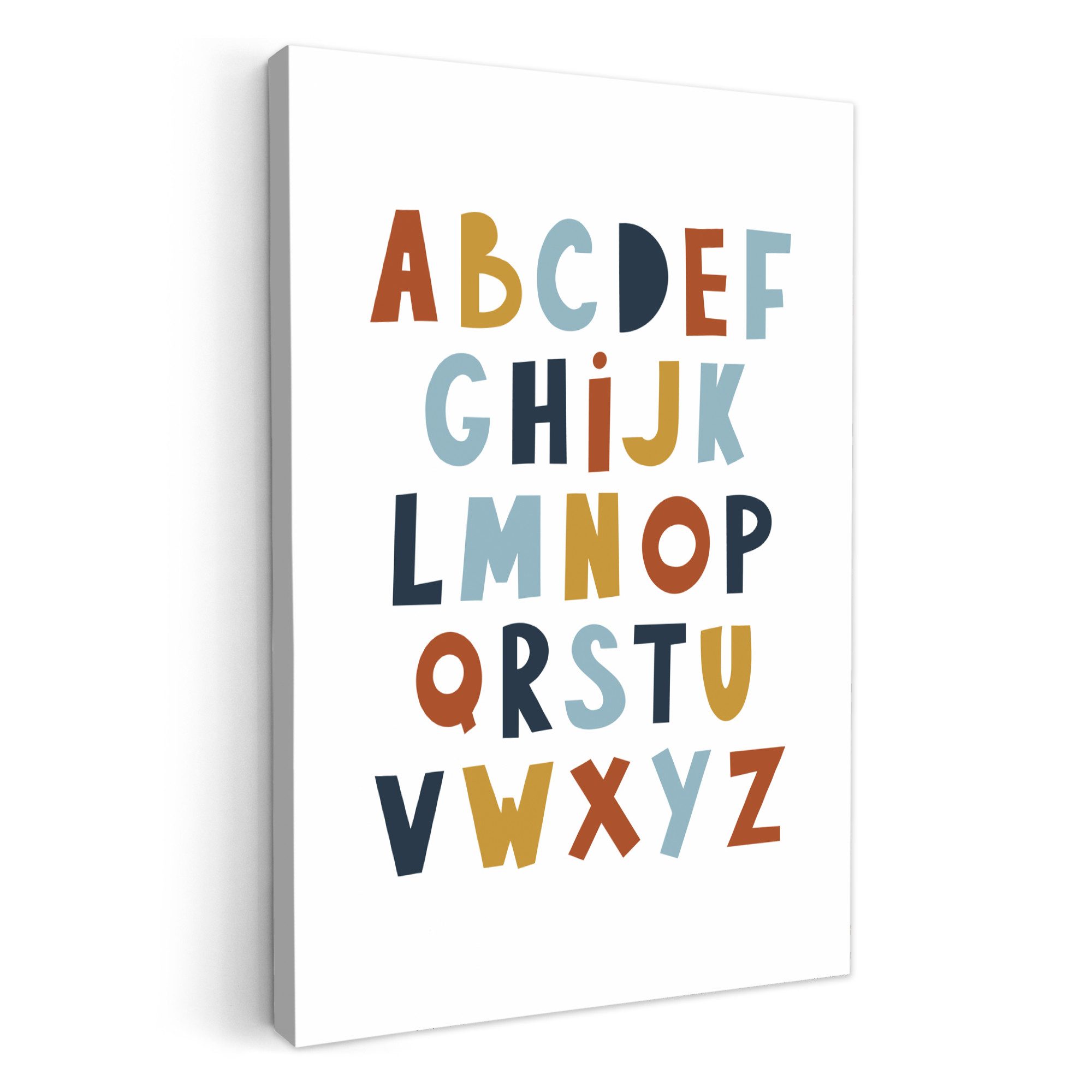 OneMillionCanvasses® Leinwandbild Pädagogisch - Das Alphabet lernen - Jungen - Buchstaben, Fotodruck (1 St), Kinderzimmer Deko, Mädchen und Jungen Bilder 20x30 cm