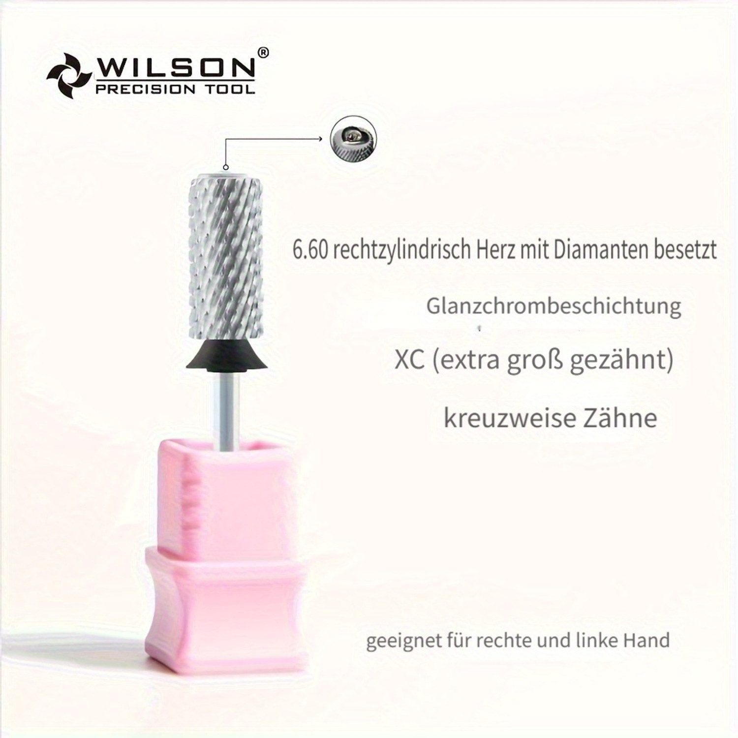 JCMaster Maniküre-Pediküre-Set 6.6mm Professionelle Nagelschleifköpfe gerader Nagelbohrer