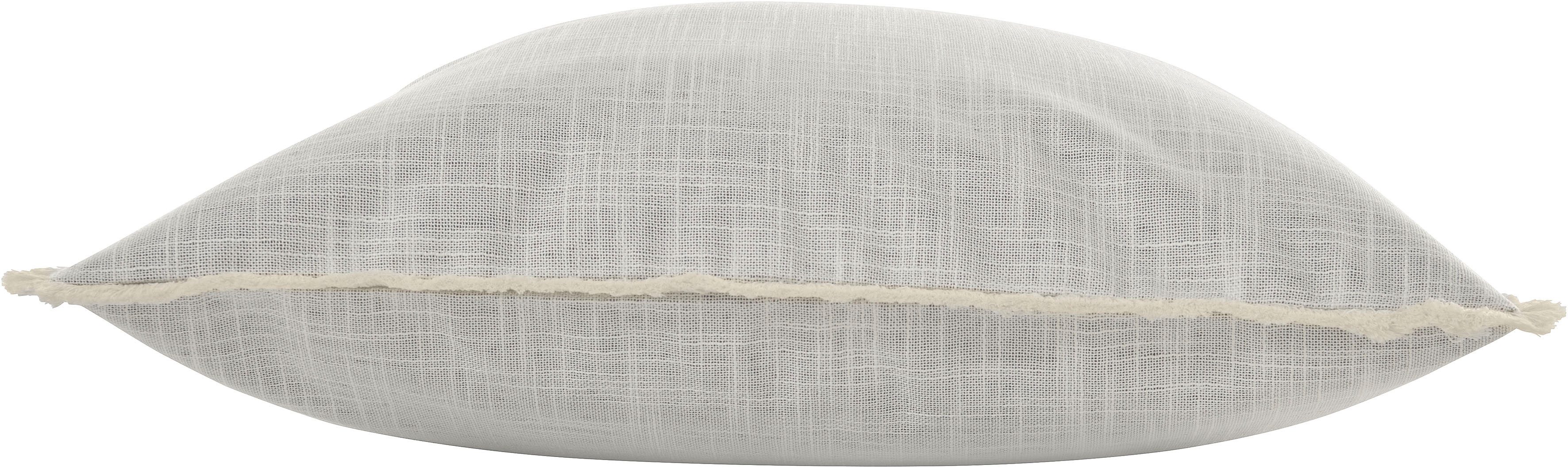 LeGer Home by Lena Gercke Dekokissen Marusha, Leinenoptik, 50x50 Dekokissen, Fransen, modern, ohne Füllung, 1 Stück – Bild 4 von 5