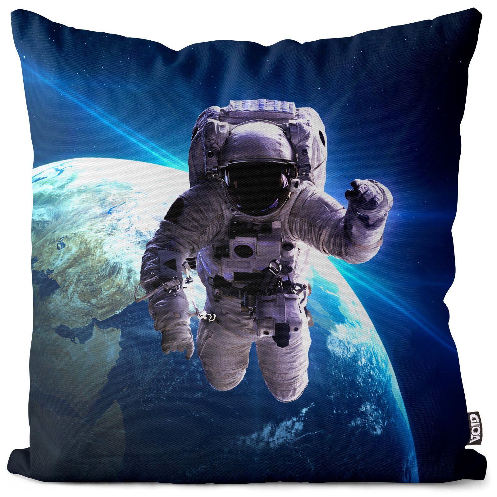 Raumfahrer Stück), Raumschiff (1 Astronaut Kissenbezug Mond Weltall Sterne Astronaut VOID Erde Sofa-Kissen Kissenbezug,