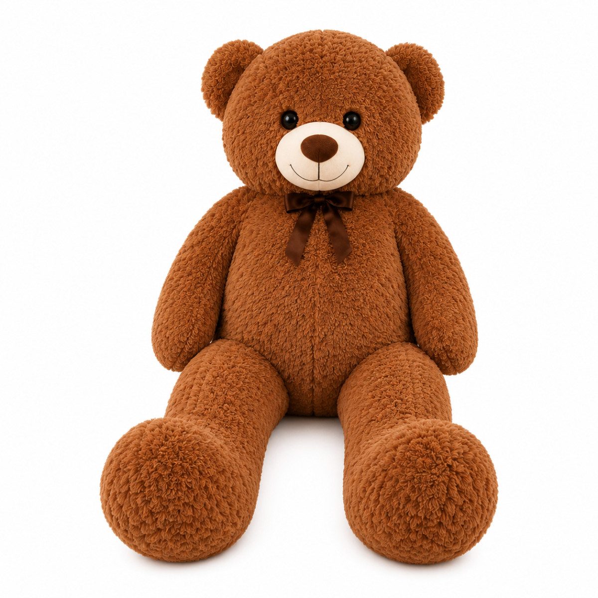 Jollity Kuscheltier XXL Teddybär 150 cm großer Plüschbär Kuscheltier mit Schleife Braun (1-St), Geeignet als Geschenk für viele Anlässe