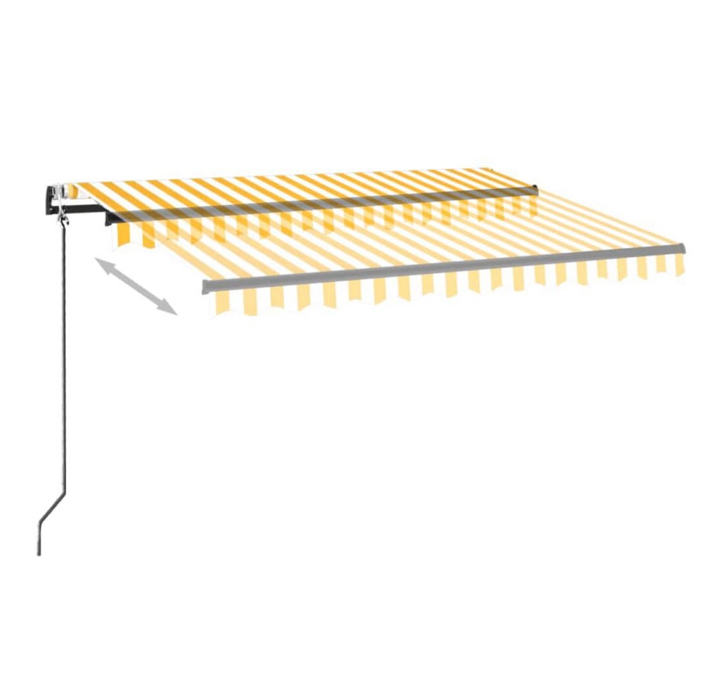Thumbnail - vidaXL Markise Automatische Markise mit LED & Windsensor 350x250 cm Gelb/Weiß (1-St)