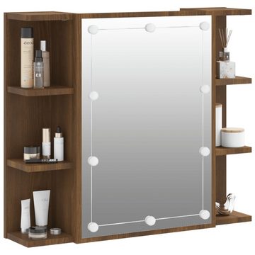 vidaXL Badezimmerspiegelschrank Spiegelschrank mit LED Braun Eichen-Optik 70x16,5x60 cm (1-St)