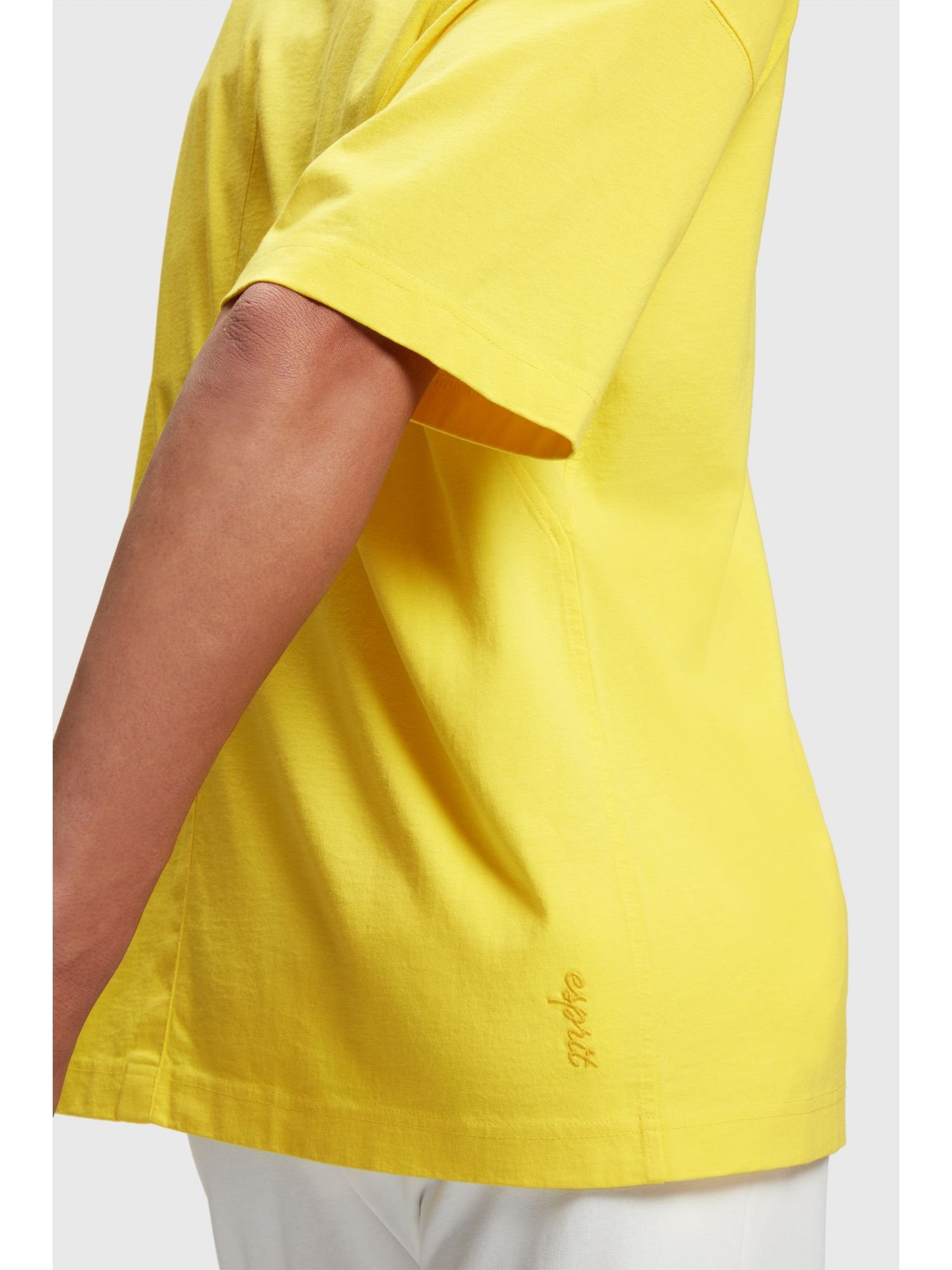 Esprit T-Shirt Relaxed Fit YELLOW mit T-Shirt Dolphin-Batch (1-tlg) farbigem