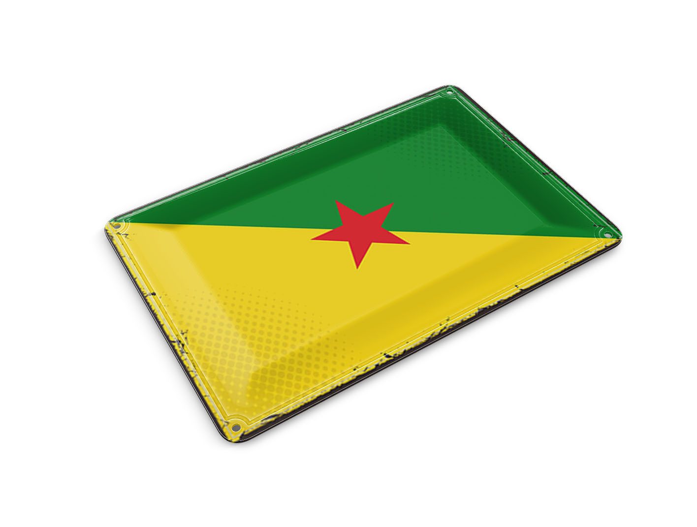 Femer GmbH Postkarte Flagge Französisch-Guayanas 14x10 cm Retro Flag, unfrankiert