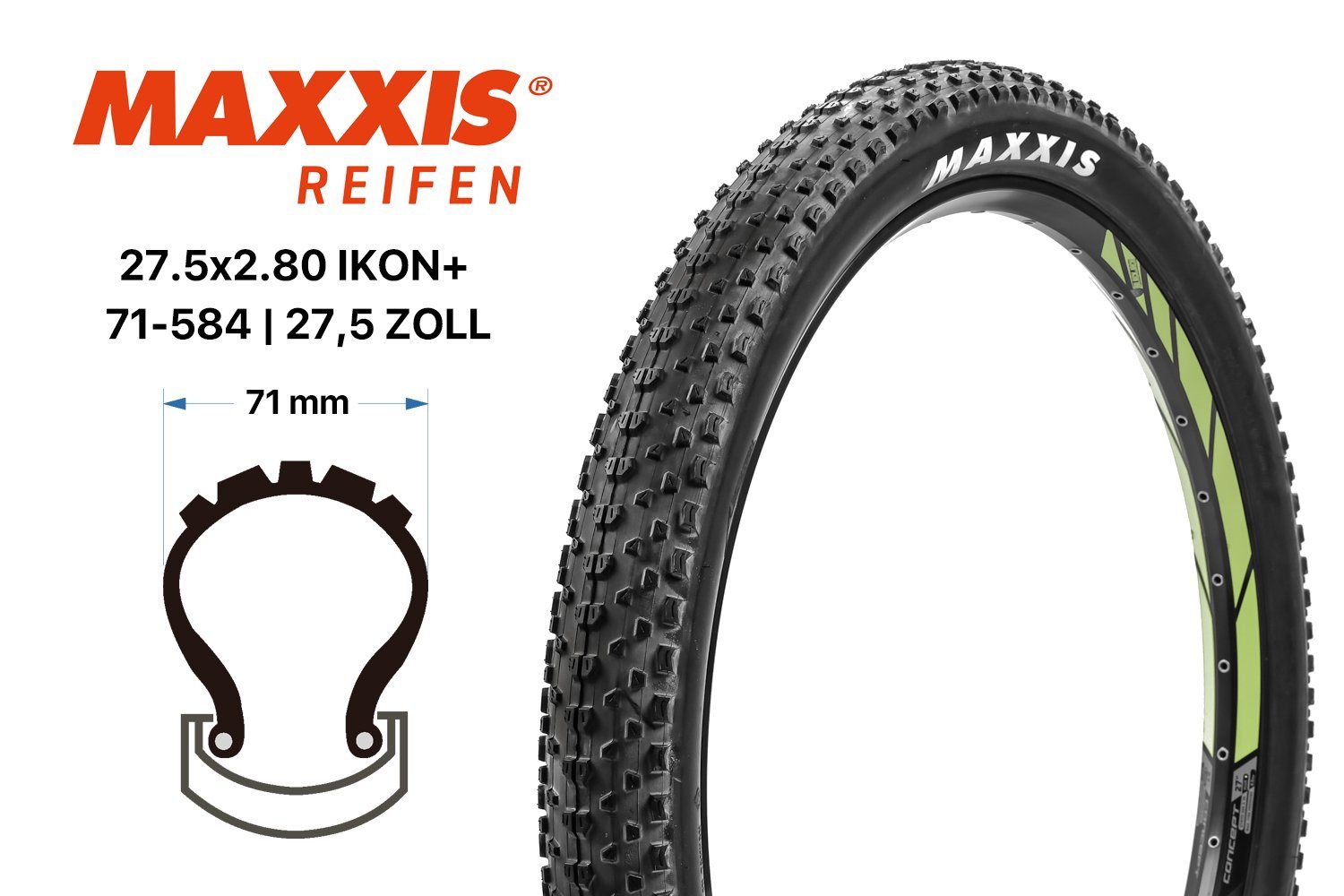 27.5 Maxxis Fahrrad IKON+ All MAXXIS Enduro 71-584 Zoll Fahrradreifen Mountain 27.5x Reifen