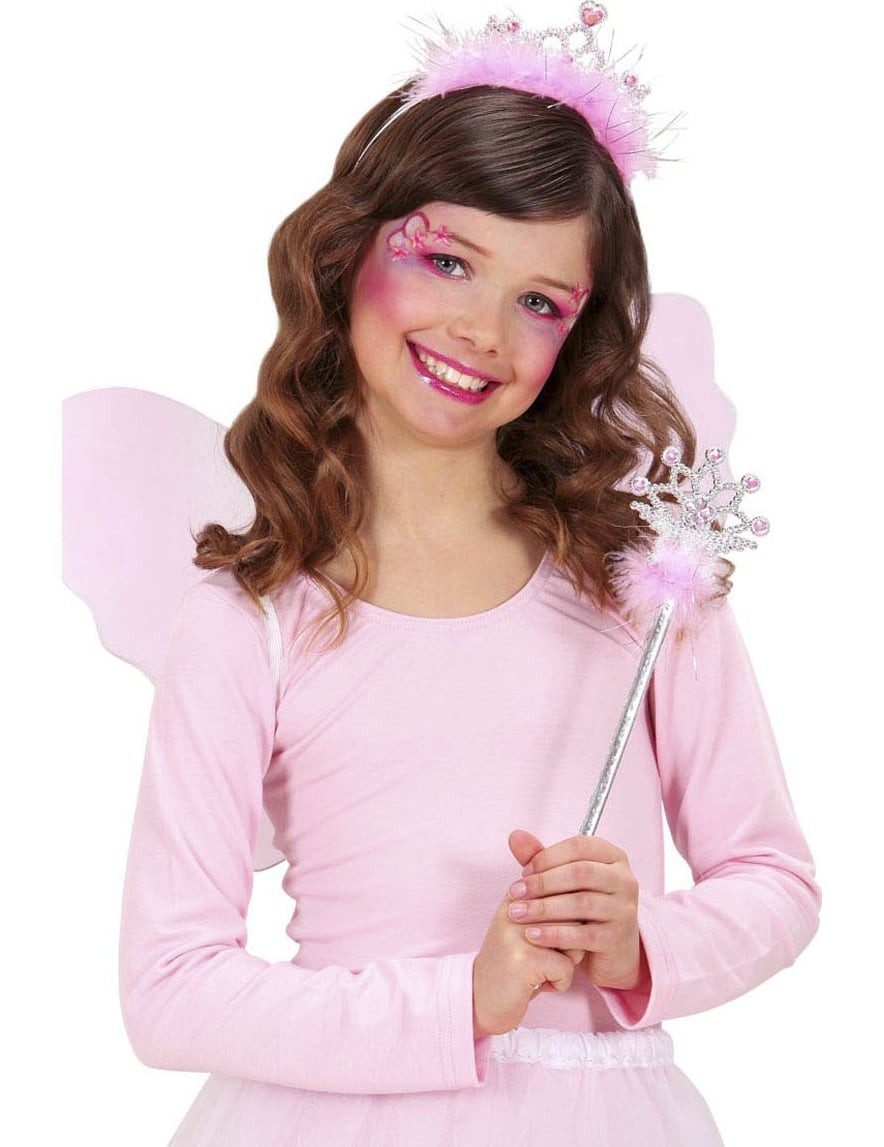 Widmann S.r.l. Kostüm Prinzessinnen-Accessoire-Set Stab und Diadem rosa-silber
