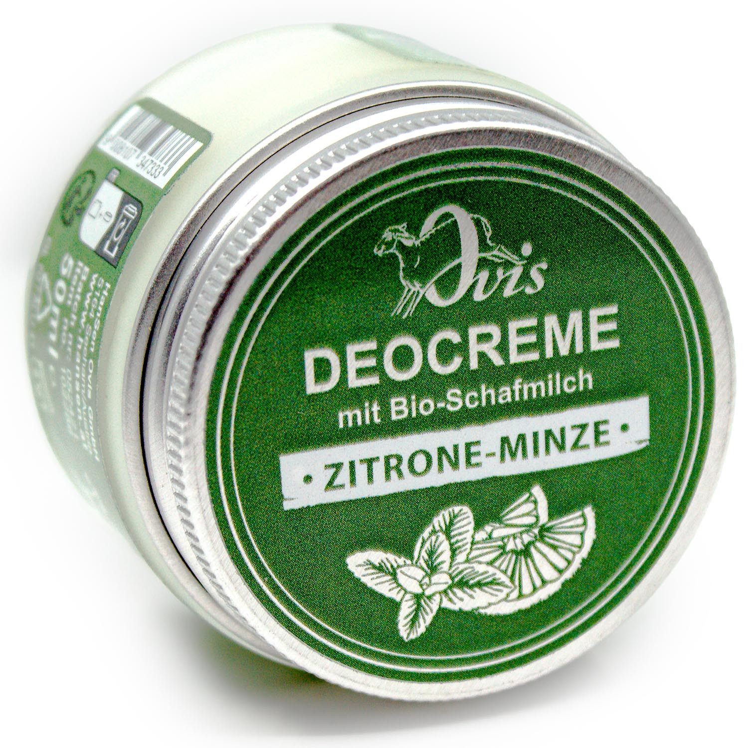 Ovis Deo-Creme "Zitrone-Minze" Körperpflegeduft 50ml, Made in Österreich, 1-tlg., Glastiegel mit Schraubverschluß