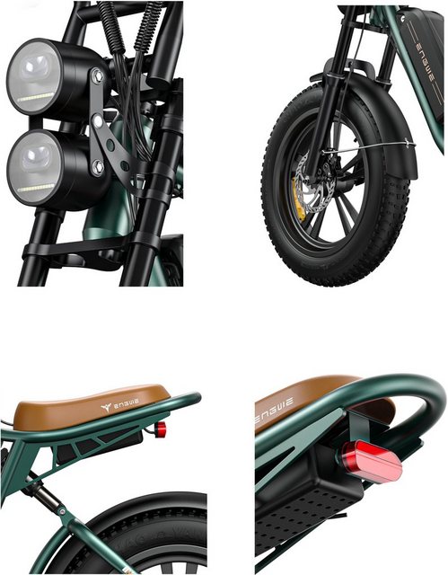 REDOM E-Bike Mountainbike E-Fahrrad Elektrofahrrad Elektro Fahrrad E Bike EBike 20″, 7 Gang, Kettenschaltung, Heckmotor, (20 Zoll ohne Straßenzulassung, E-Mountainbike, mit 7-Gang-Kettenschaltung, Hinterradmotor, 48V 13AH), 25km/h Reichweite 55 km Fahrrad mit Batterie vorne hinter Federgabel