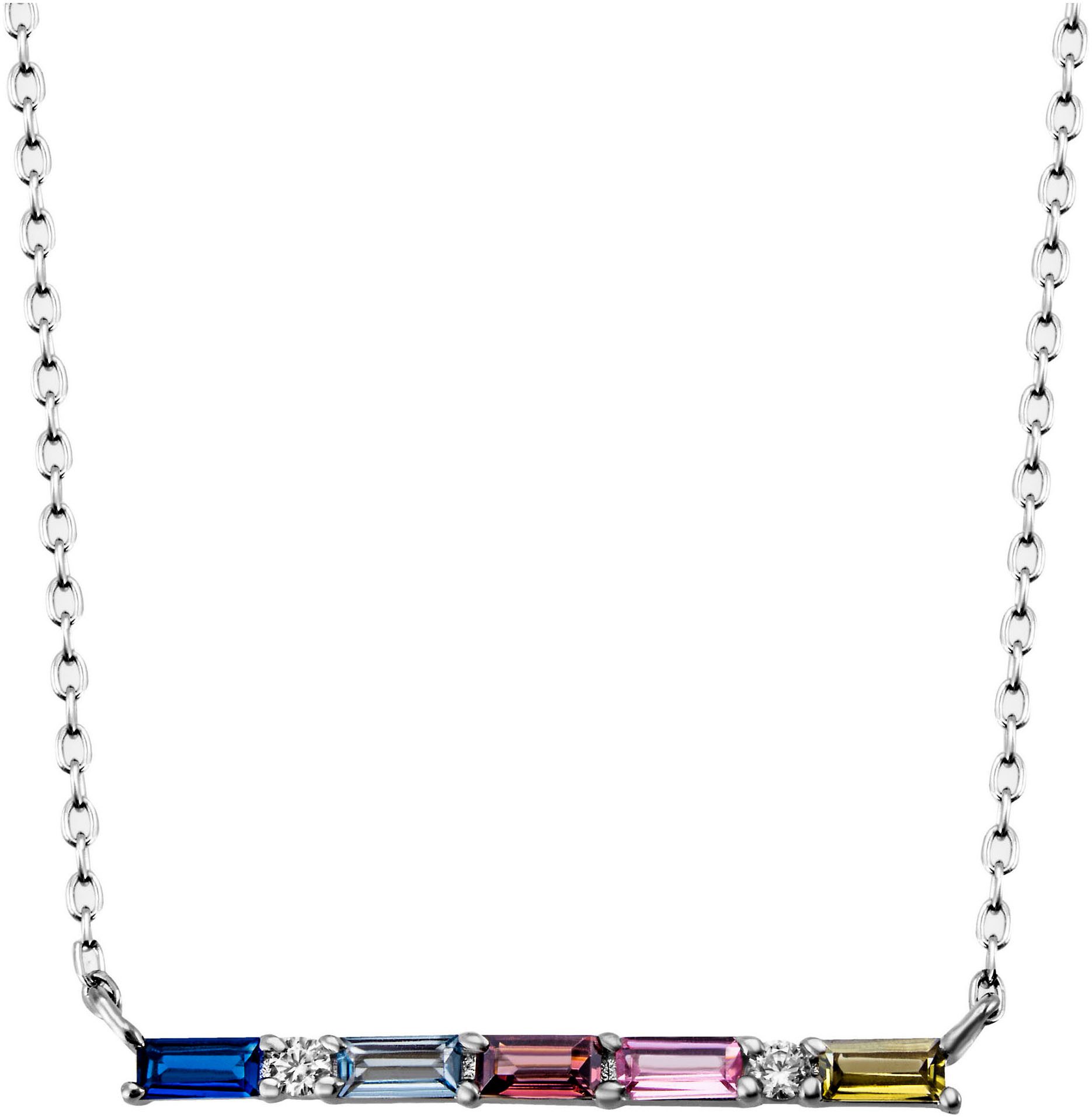 Kette mit Anhänger Schmuck Geschenk Silber 925 Halsschmuck Halskette Collier Regenbogen