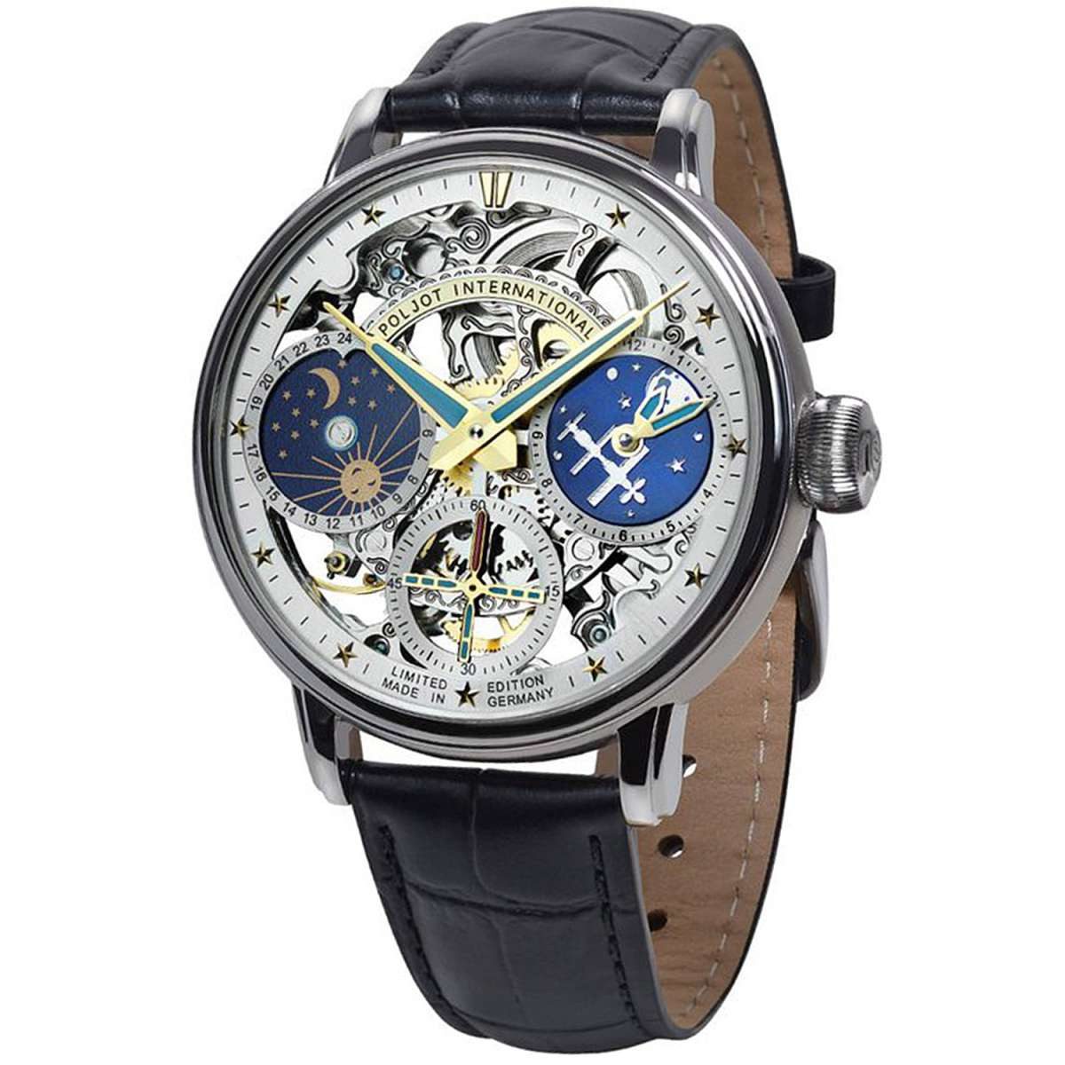 Poljot International Mechanische Uhr 9931.2940565, Herrenuhr Handaufzug Orbita Schwarz/Türkis