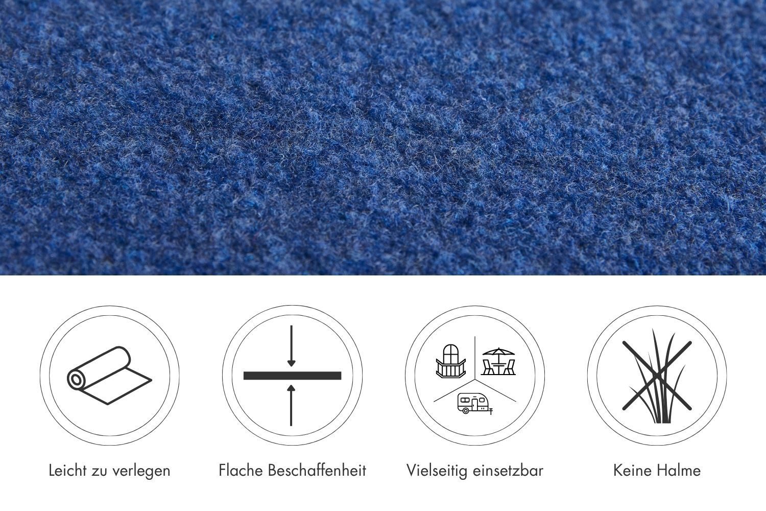 misento Kunstrasen Poolteppich, rund, Höhe: 4 mm, mit Noppen zur Drainage, pflegeleicht, strapazierfähig