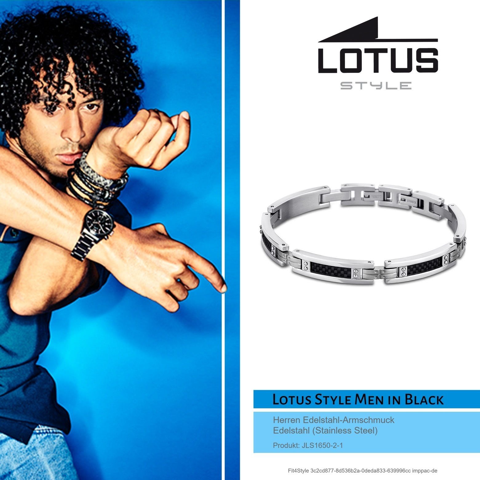 Lotus Style Armbänder Steel) Edelstahlarmband Edelstahl (Armband), Style für (Stainless Lotus silber Armband Herren schwarz
