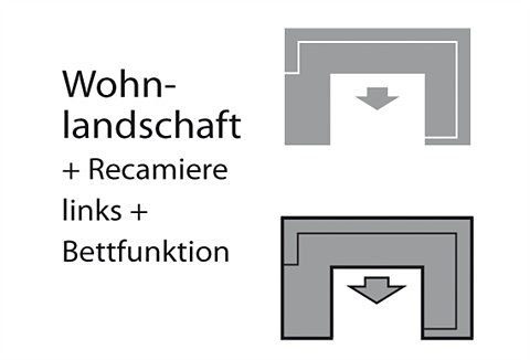 DOMO collection Wohnlandschaft Amando U-Form, wahlweise mit Bettfunktion, frei im Raum stellbar