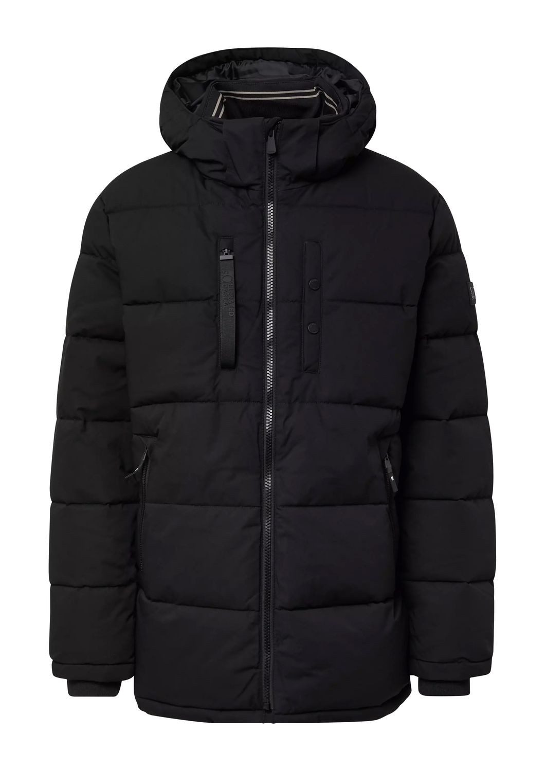 s.Oliver Steppjacke (1, 1-St) wärmend, abnehmbare Kapuze, viele Taschen