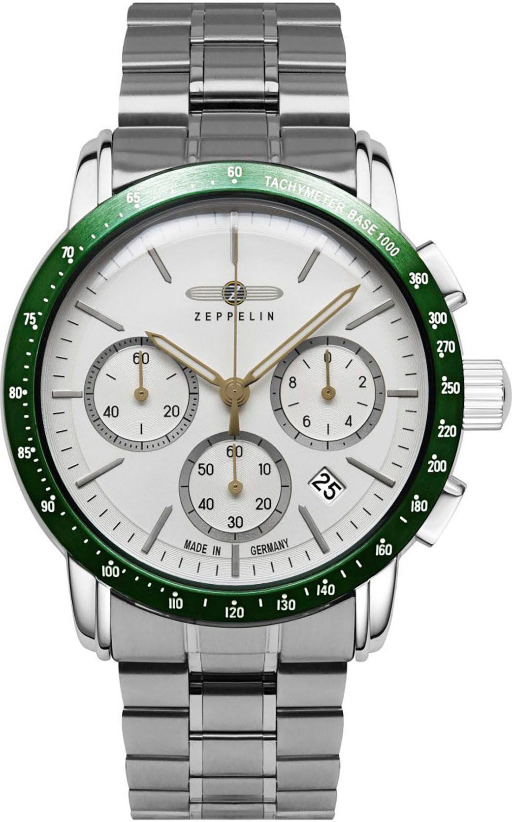 ZEPPELIN Chronograph New York 8878MB-4, Quarzuhr, Armbanduhr, Herrenuhr, Made in Germany, Edelstahlarmband