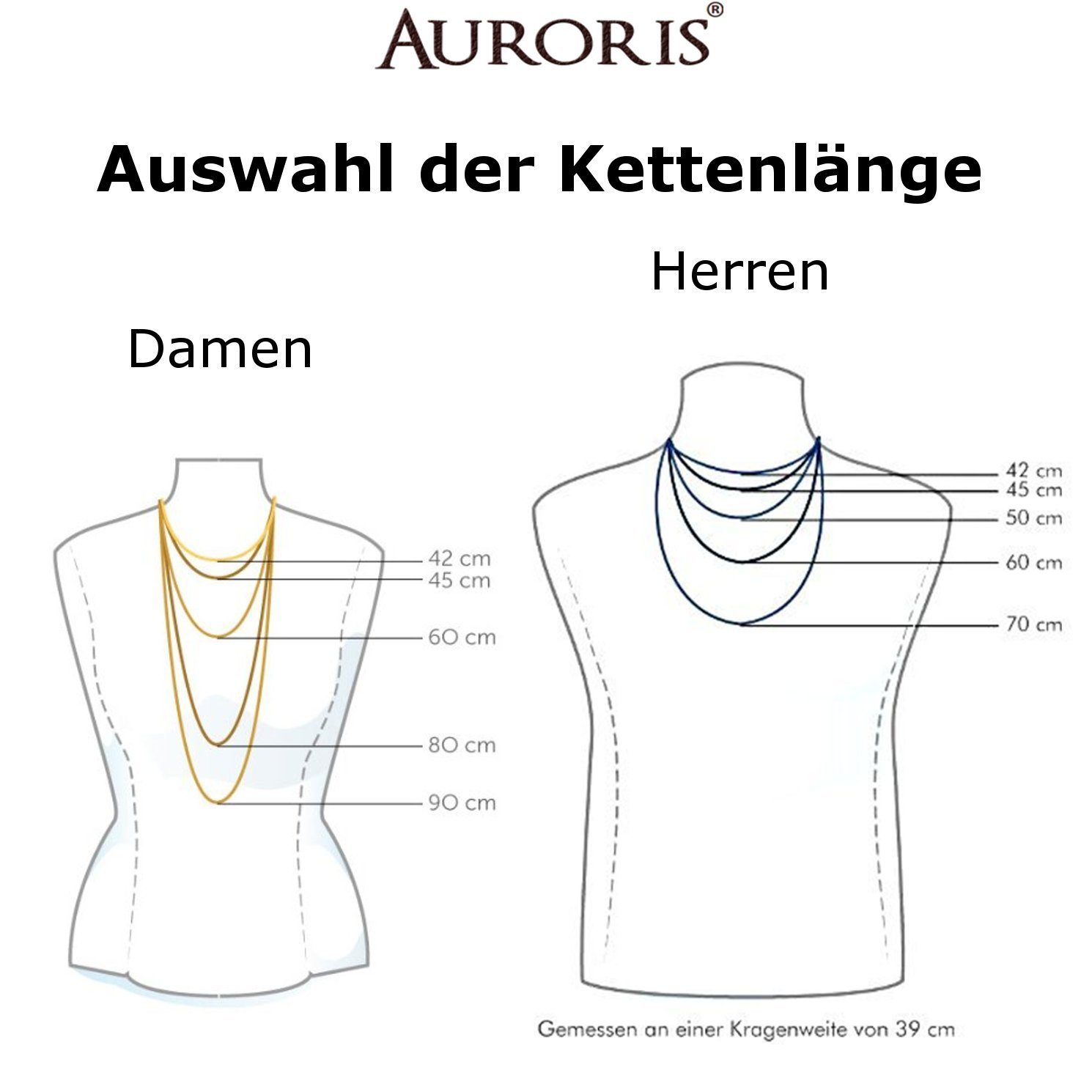 Auroris Lederband 2mm Echtleder Kette mit Edelstahl Tunnel-Drehverschluss, Made in Germany