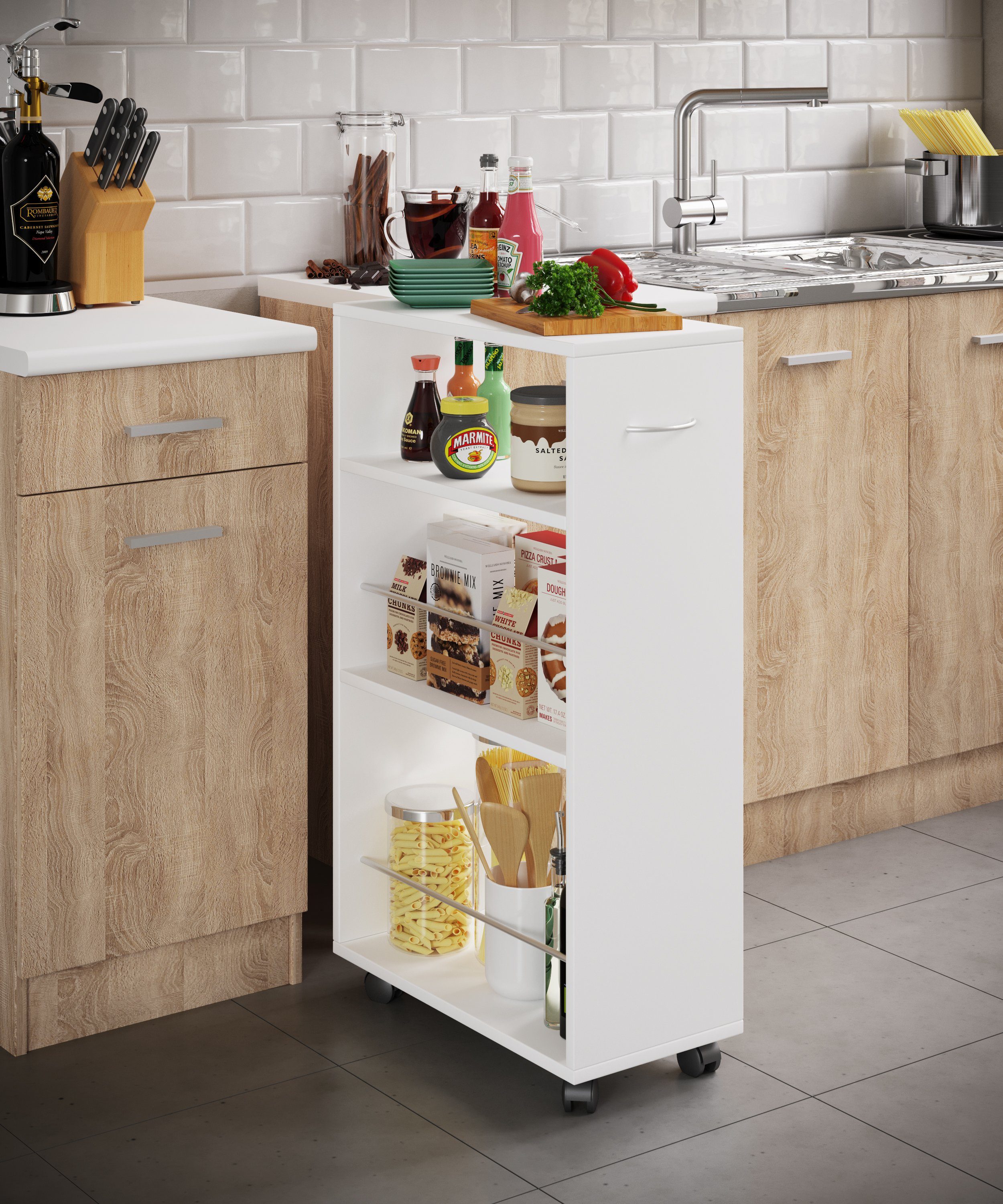 VCM Küchenwagen Nische Küchenwagen Sevierwagen Küchenmöbel Tusal günstig online kaufen