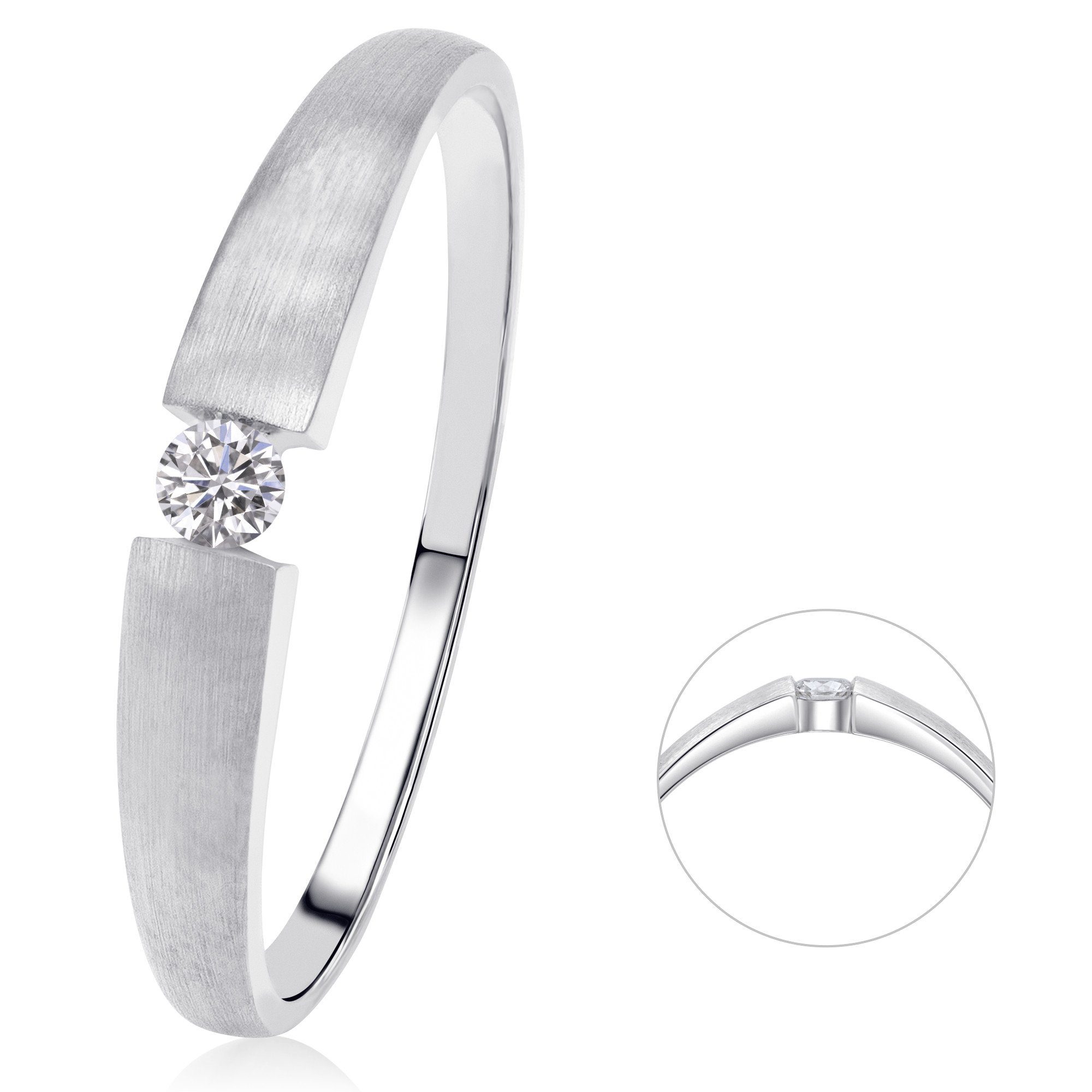 ONE ELEMENT Diamantring 0,07 ct Diamant Brillant Ring aus 585 Weißgold