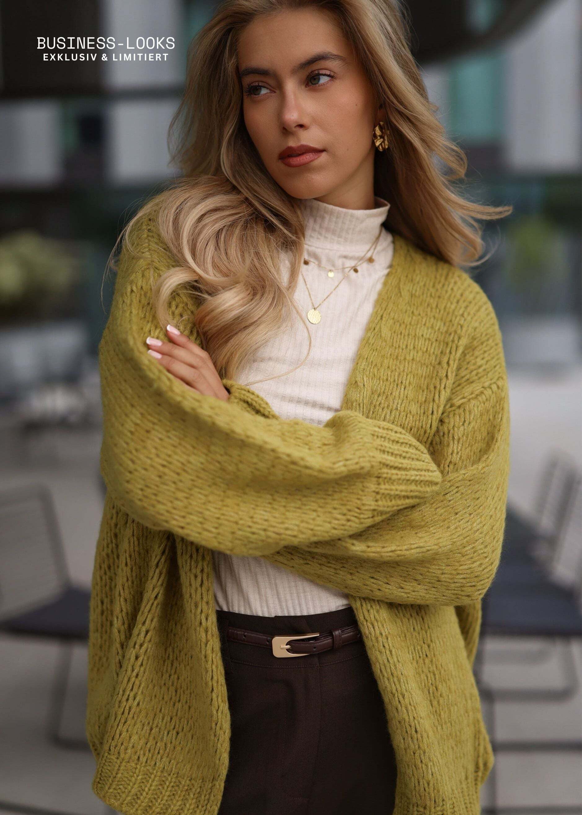 SASSYCLASSY Cardigan Oversize Cardigan aus Strick Damen Strickcardigan im oversized Fit mit Rippbündchen