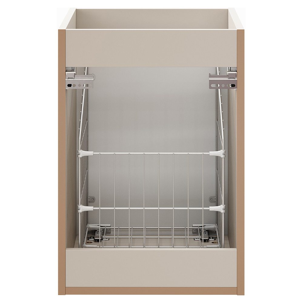 Lomadox Unterschrank ADELAIDE-56-CASHMERE 40 cm breit, kaschmir, gerillte Front, inkl. Wäschekorb – Bild 4 von 5