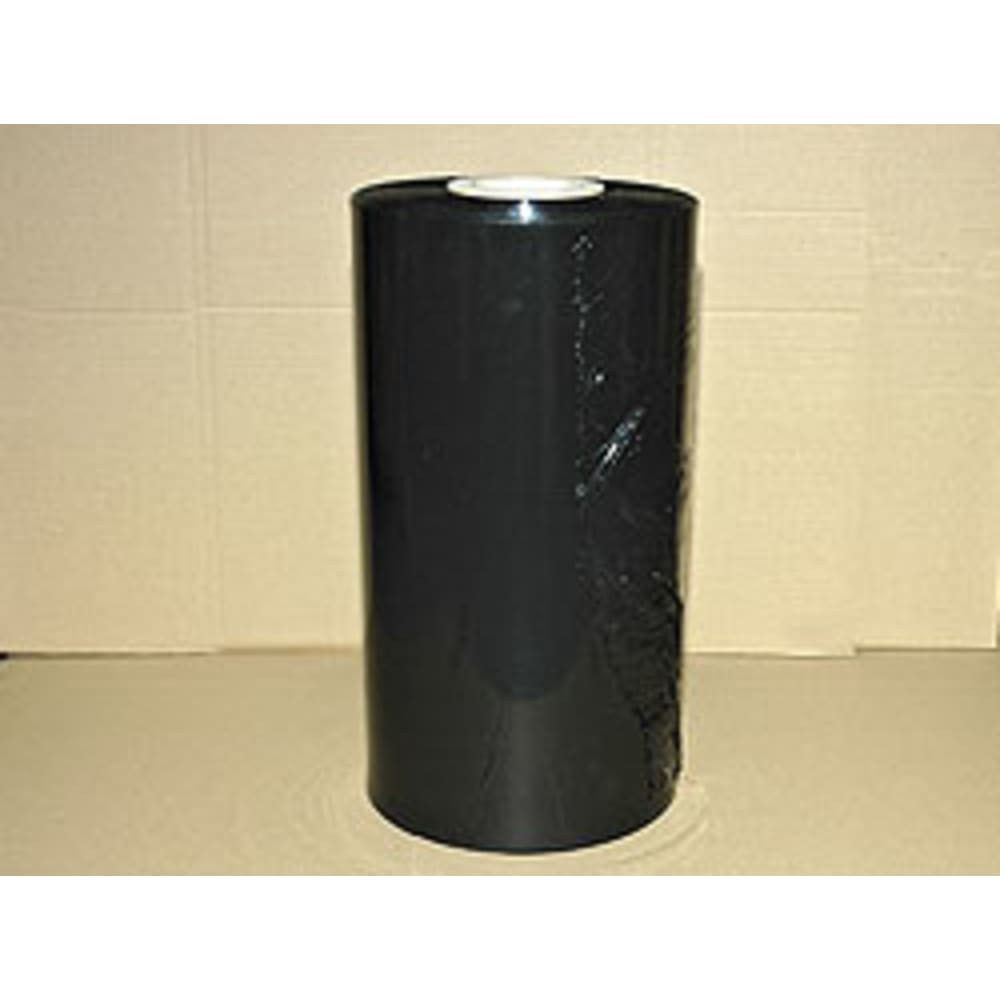 HundB Paket-Klebeband Maschinenstretchfolie 50 cm x 1400 lfm, 25µ, schwarz, 16 Kg (Rolle, 1-St., Maschinenstretchfolie) Verpackungsfolie Wickelfolie Palettenfolie schwarze Folie