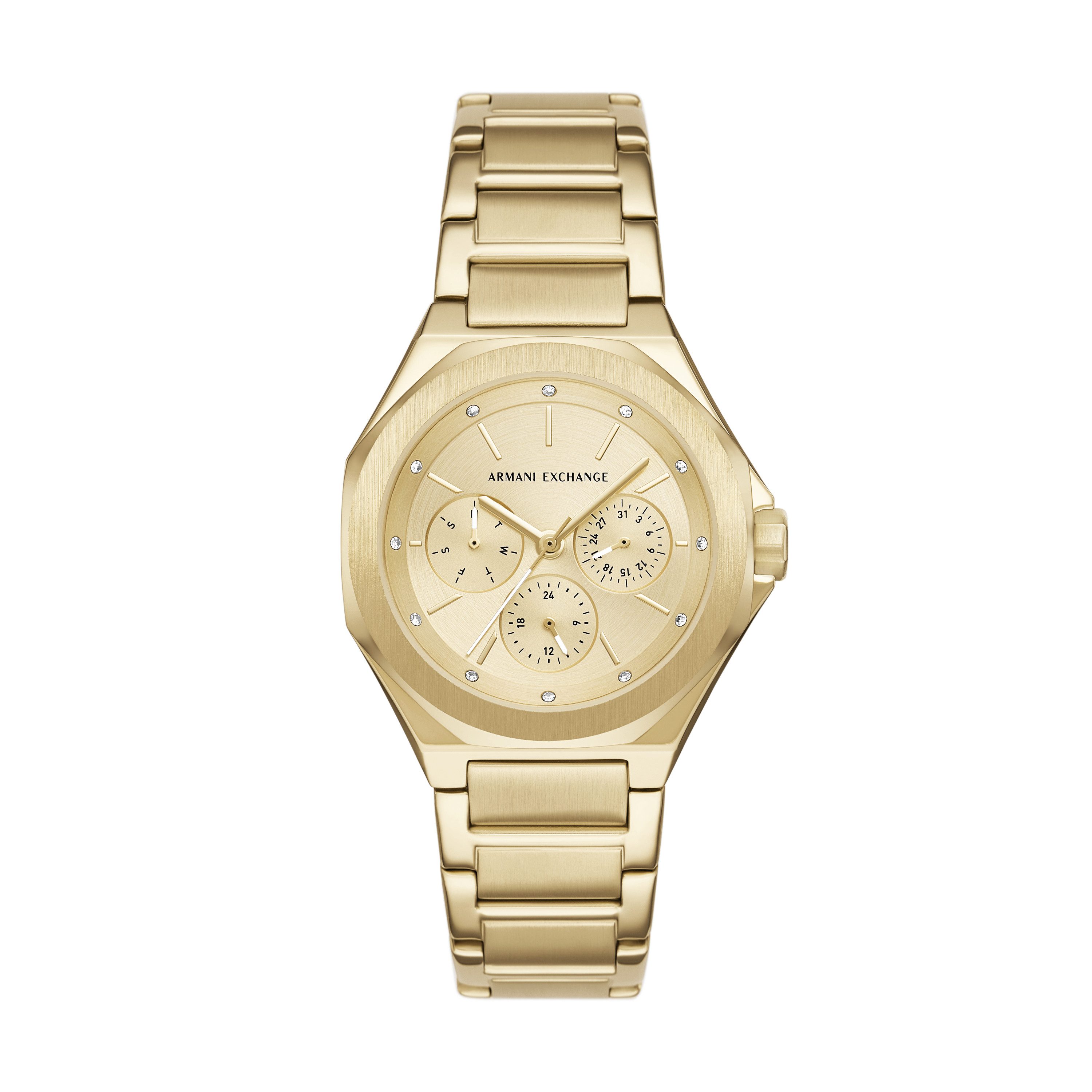 ARMANI EXCHANGE Multifunktionsuhr AX4624, Quarzuhr, Armbanduhr, Damenuhr, Edelstahlarmband, analog, Tag
