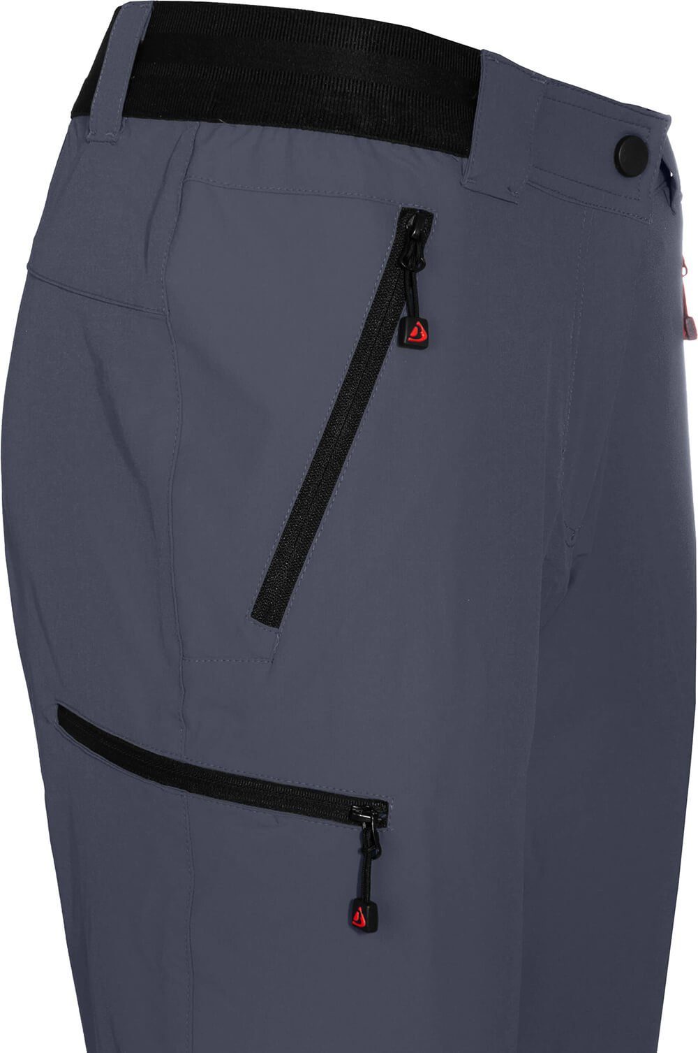 Bergson Outdoorhose VIDAA COMFORT Zipp-Off Damen Wanderhose, leicht, strapazierfähig, Langgrößen, grau/blau