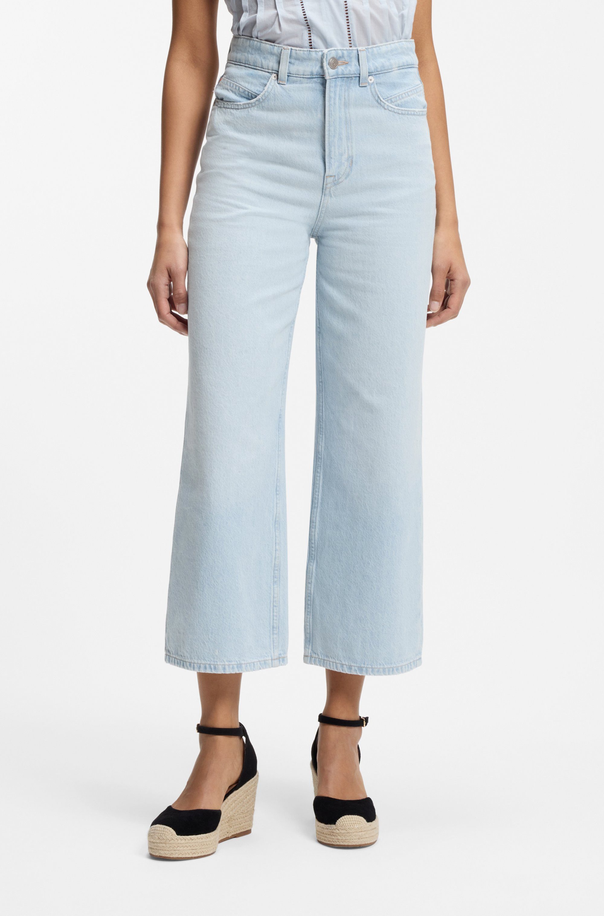 BOSS ORANGE Straight-Jeans MARLENE CROP Premium Damenmode High Rise in verkürzter Länge