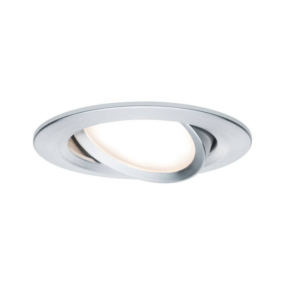 Paulmann LED Einbauleuchte LED Einbauleuchte 3-Step-Dim Coin schwenkbar rund 84mm 50 93486, Dimmbar über Lichtschalter, Schwenkbar, Geringe Einbautiefe