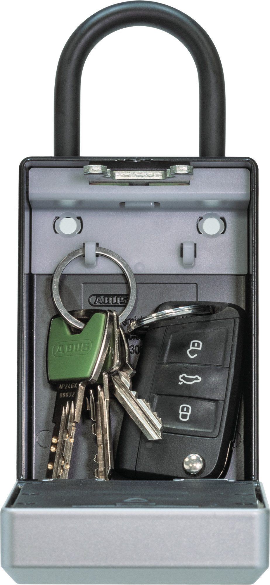 ABUS Schlüsselkasten KeyGarage™ One 797 mit Bügel - smarte Schlüsselbox bis zu 20 Schlüssel (mit Bügel), per App oder per Zahlencode bedienbar – auch ideal für Ferienwohnungen