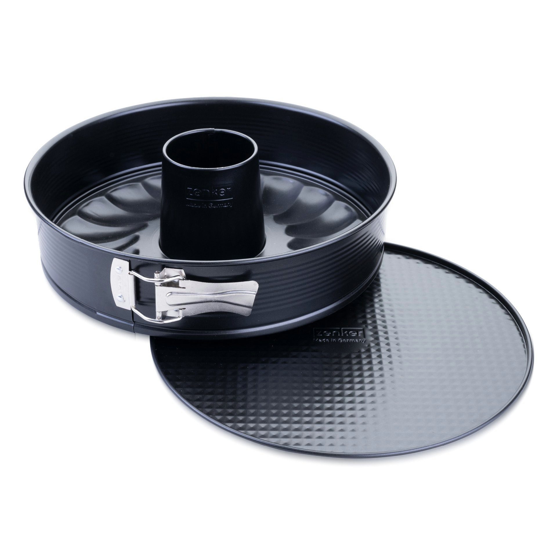 Zenker Springform mit Flach- und Rohrboden, Kuchenform, Backform, Tortenbodenform