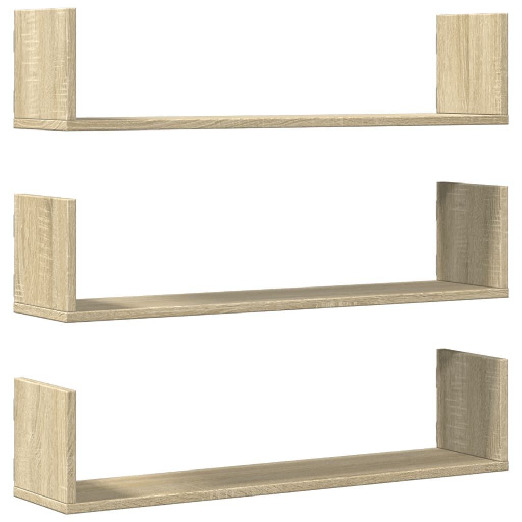 vidaXL Regal Wandregale 3 Stk. Sonoma-Eiche 80x18x18 cm Holzwerkstoff, 1-tl günstig online kaufen