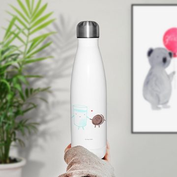 Mr. & Mrs. Panda Thermoflasche Milch Keks - Weiß - Geschenk, Tiermotive, romantisch, Isolierflasche, Stilvoll