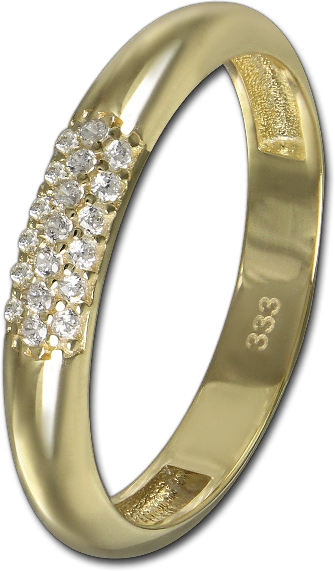 GoldDream Goldring GoldDream Gold Ring 3-reihig Zirkonia, Fingerring 333 Gelbgold 8 Karat 3-reihig Zirkonia Damen Ringschmuck