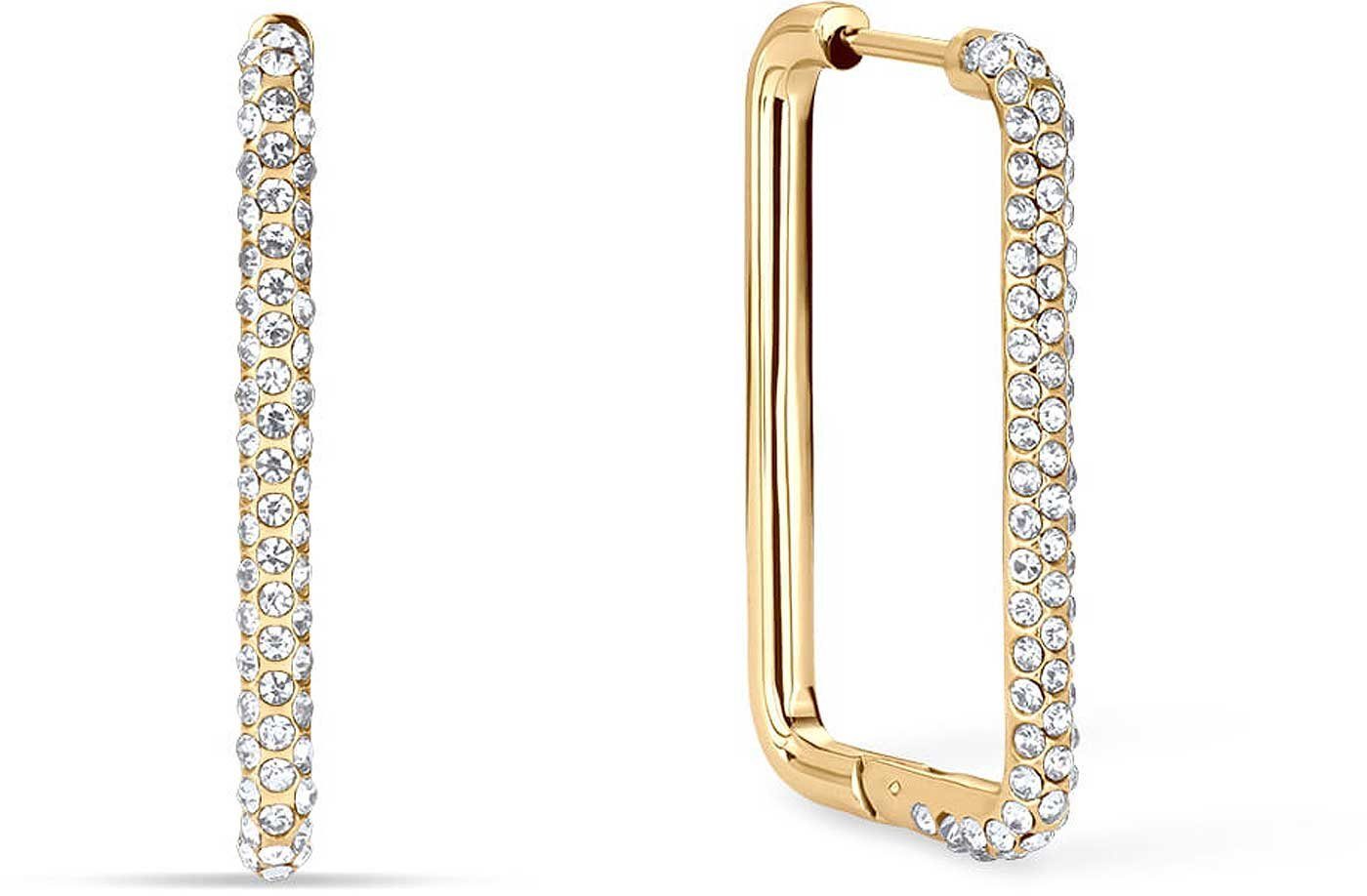 Bering Creolen-Set Eckige Kreolen aus Edelstahl mit Steinchen - Bering Jewelry