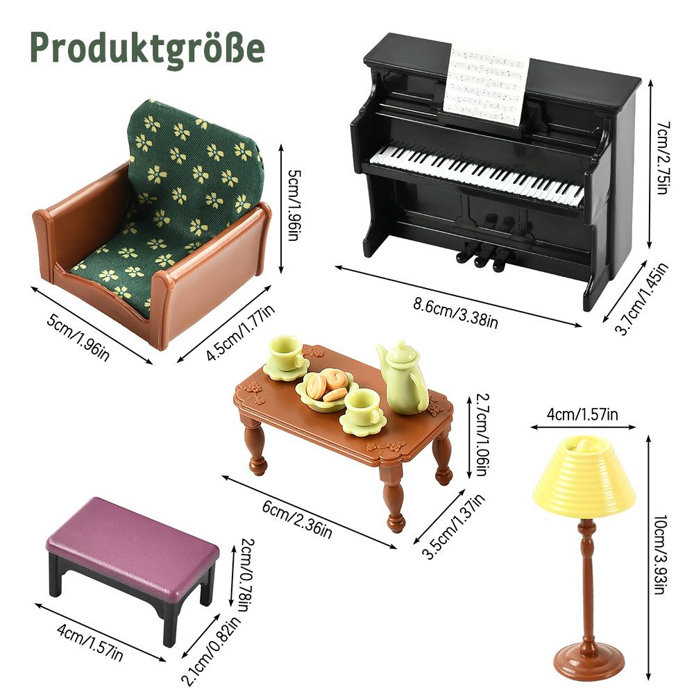 CLTYQ Puppenhausmöbel Miniatur-Wohnzimmerzubehör,imuliertes Klaviermodell, für Puppenhäuser, Puppenhaus-Dekoration, Zubehörset für DIY-Puppenhausdekoration – Bild 2 von 5